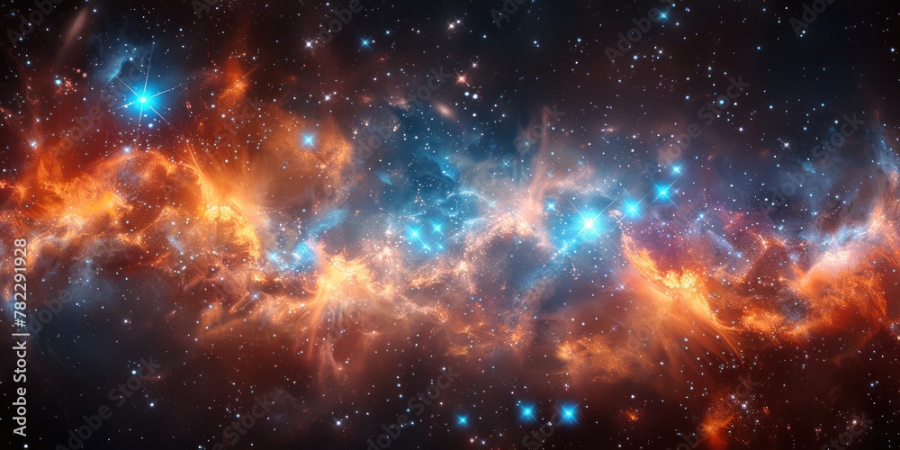 Celestial Chaos: A Breathtaking Cluster of Stars Illuminating the Night Sky
