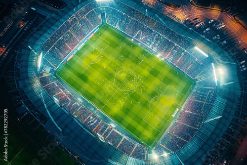 Professional Soccer Stadium Aerial View photo