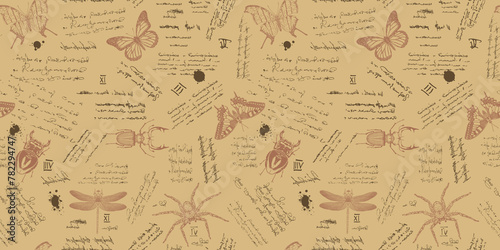 seamless textured background in the style of notes from an entomologist