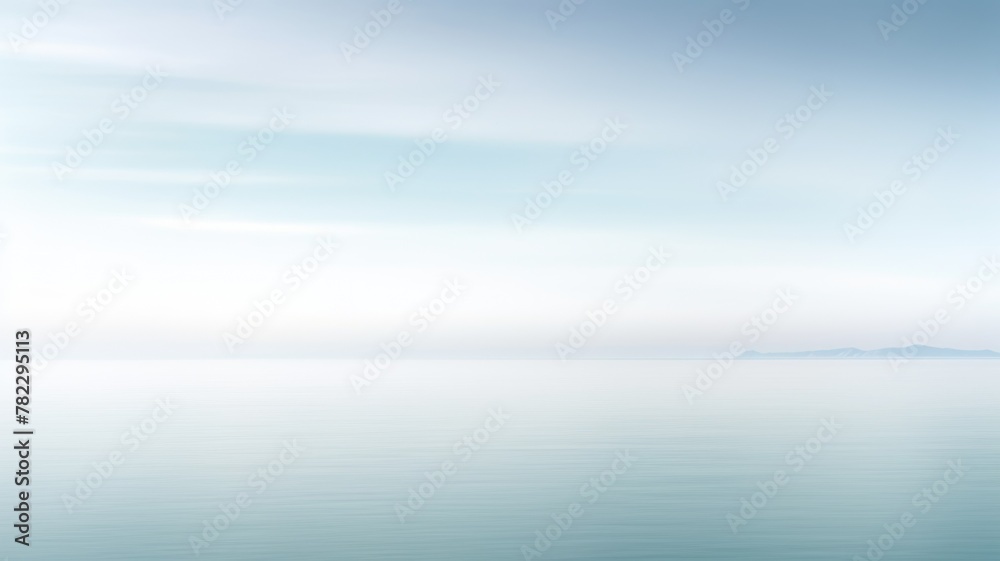 Naklejka premium Clear blue sky sunset with horizon on calm ocean seascape background. Picturesque generative ai