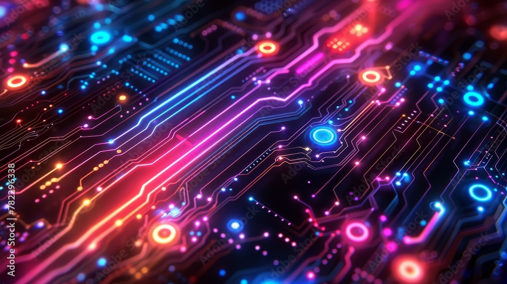 Fototapeta premium Digital Patterns: A vector illustration of a futuristic circuit pattern