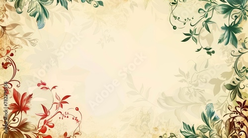 Floral Borders: A vector illustration of a retro border with floral patterns