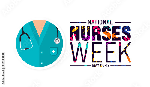6th to 12th May is National nurses week background template. Medical and health care concept. Celebrated annually in United States. Thank you nurses or honour of the nurses and doctors background