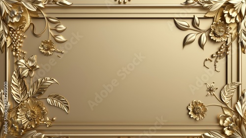 Wedding Borders: A vector graphic of a gold foil border