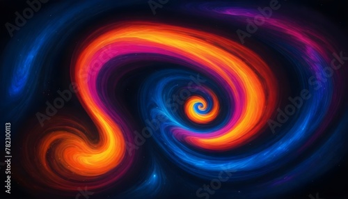 A swirl of vibrant colors blending seamlessly against a dark, mysterious backdrop, evoking a sense of cosmic wonder.