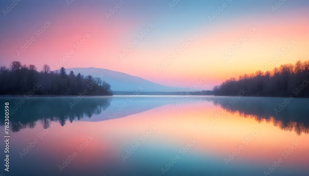 Soft pastel gradients melting into each other, like a tranquil sunset reflected on a calm lake.