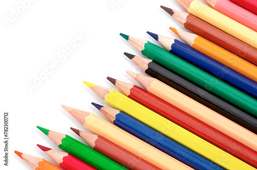 Color pencils isolated on white background.