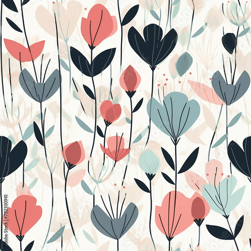 Obraz na płótnie Floral pattern in watercolor style w salonie
