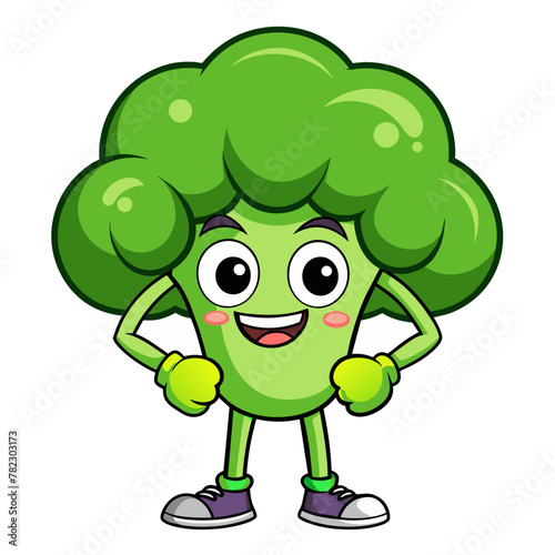 Smiling Broccoli  Joyful Mascot of Nutritious Greens