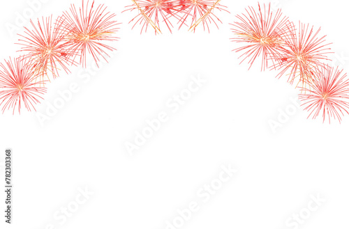 White background with red sparkles In the middle there is space to use.