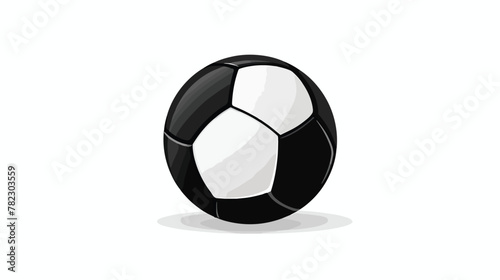 Black and white soccer ball. Sports equipment match