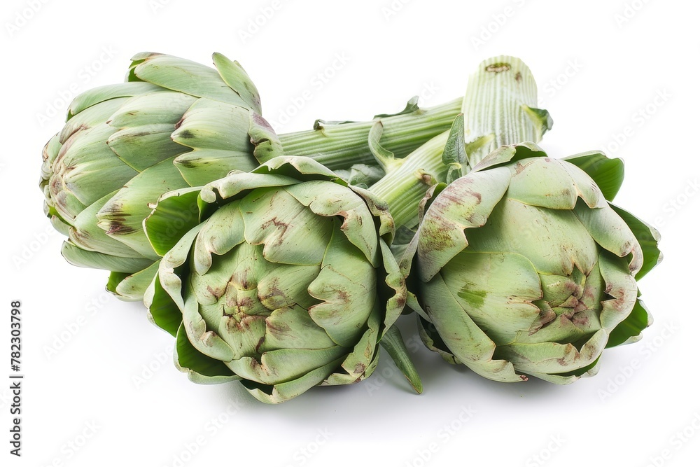 Fototapeta premium Baby Artichokes on White Background