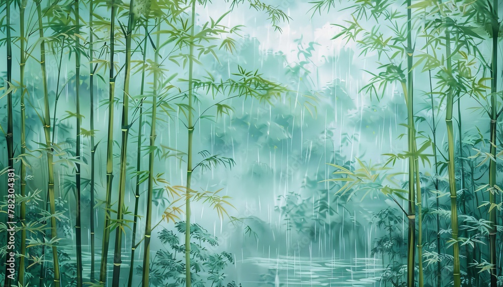 Bamboo forest in a wide view Bamboo forest in a wide view