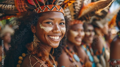 Women of Papua New Guinea. Women of the World. A vibrant portrait of a smiling woman in traditional indigenous attire at a cultural festival. #wotw