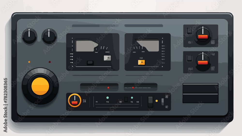 Black slider on control panel vector illustration.