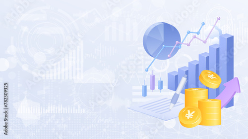 資産が増えるイラストの背景_16:9_円