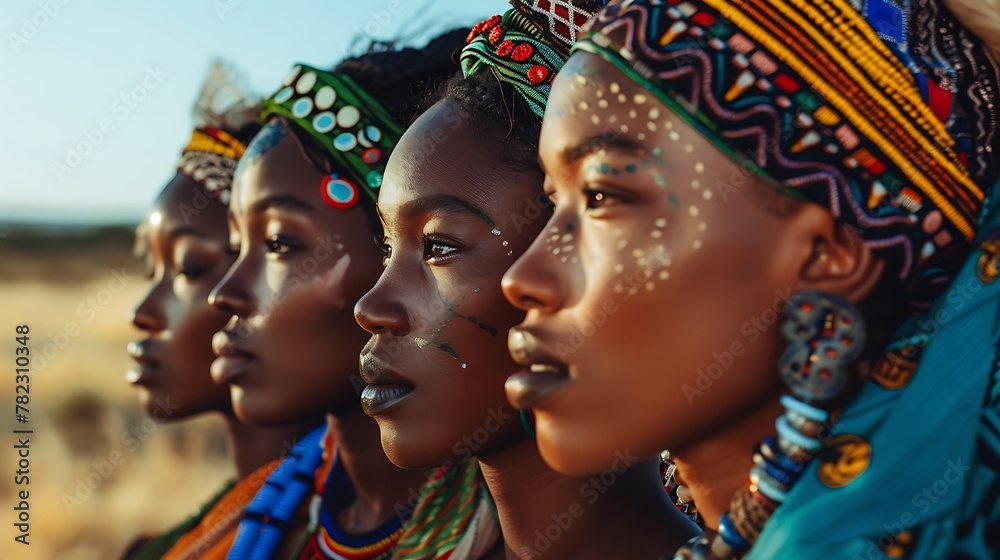 Women of Botswana. Women of the World. A group of women adorned in traditional African attire posing elegantly against a natural backdrop.  #wotw