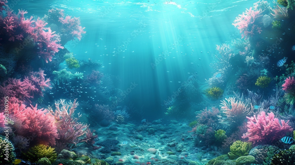 Serene Underwater Landscape Backdrop Generative AI