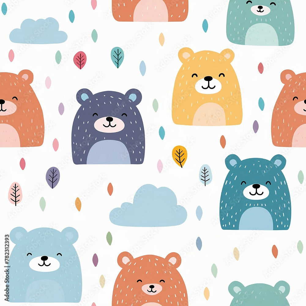Seamless pattern with bears.
