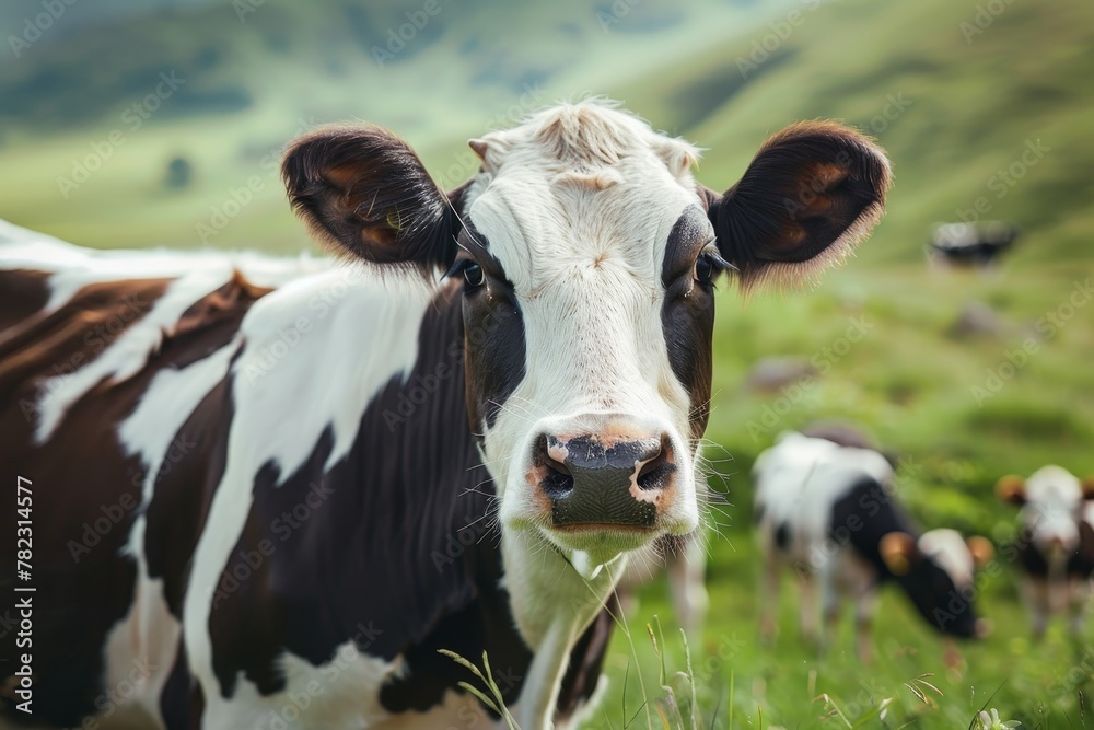 Close up of a cow in a field Close up of a cow in a field
