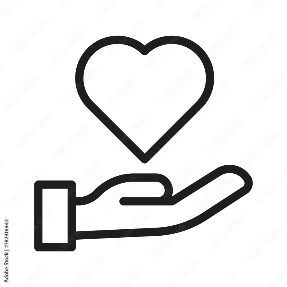 Charity - thin line vector icon set. Charity - thin line vector icon set.