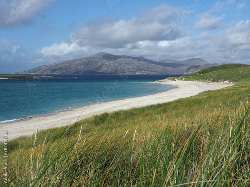 Hidden beach near Huisinish beach, a remote place on the west coast of Harris in the Outer Hebrides. Scotland photo