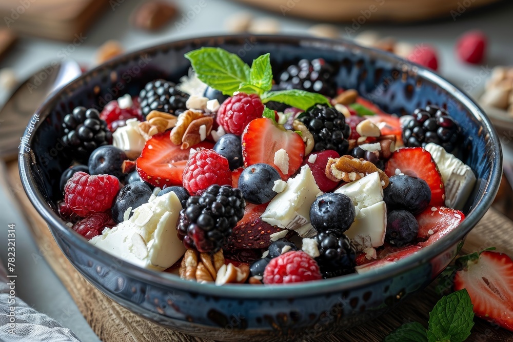 Fruit salad with nuts and cheese Fruit salad with nuts and cheese