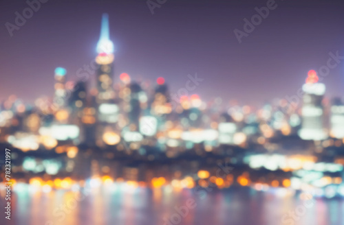 Bokeh night city lights background.