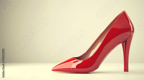 A classic red high heel shoe with a stiletto heel. The perfect shoe for a night out on the town.
