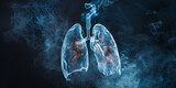 Human smoker lungs, stop smoking, no tobacco, harmful effects of nicotine, drug death, social health problem bad , cancer disease Lungs filled with cigarette smoke diseased lungs smoke no smoking day