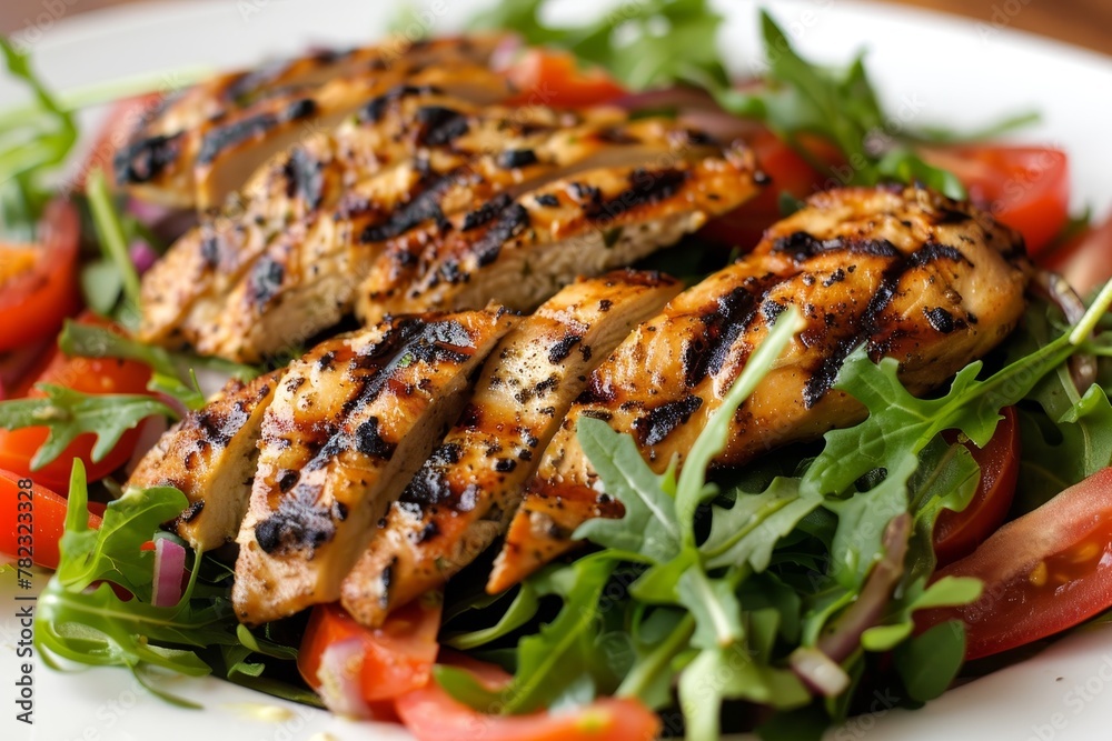 Grilled chicken salad platter