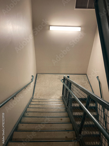 Descending empty stairwell