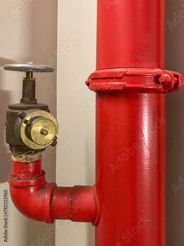 Red pipe and valve © David McQ