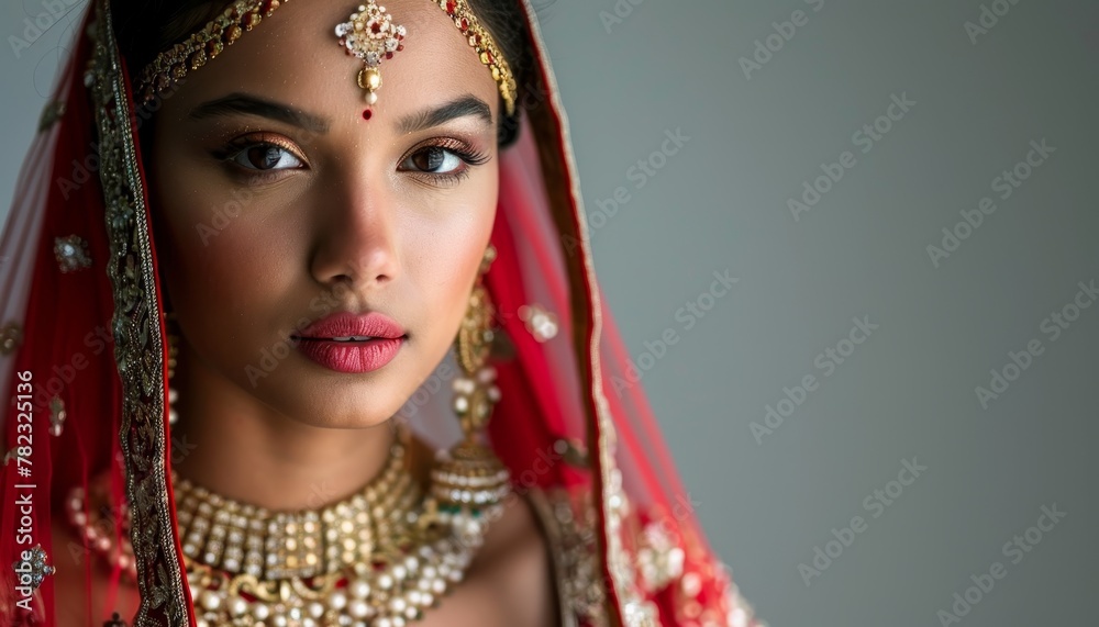 Indian bride s stunning studio portrait Indian bride s stunning studio portrait