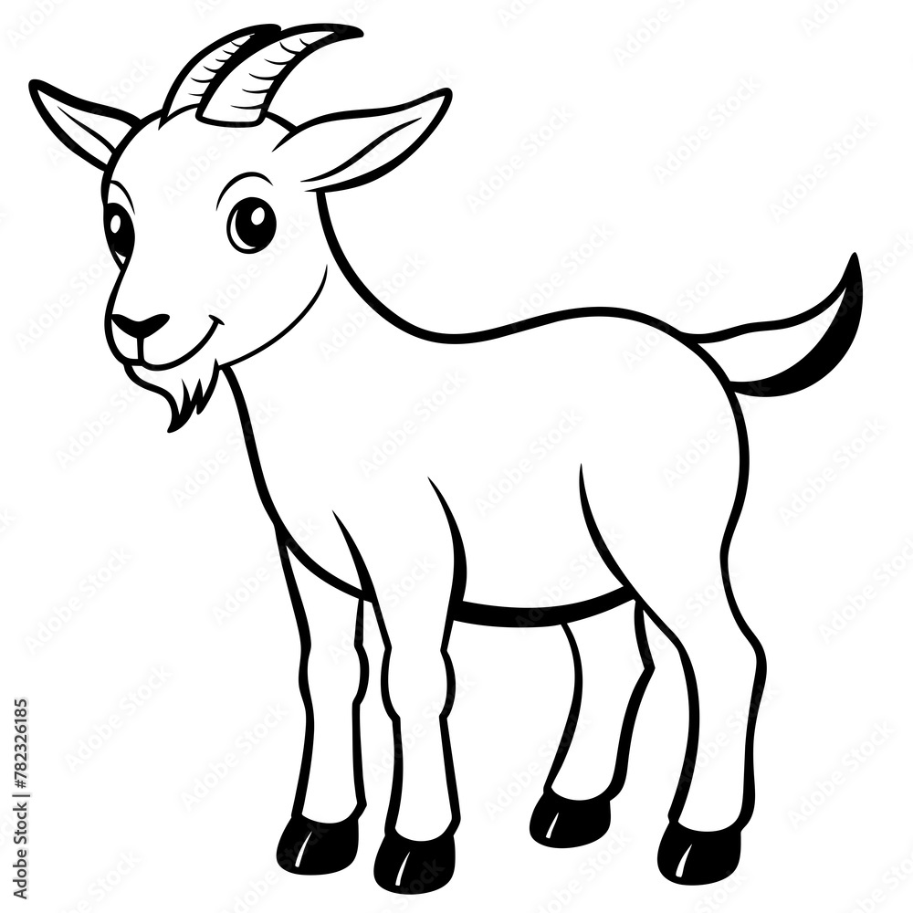 goat cartoon isolated on white goat cartoon isolated on white