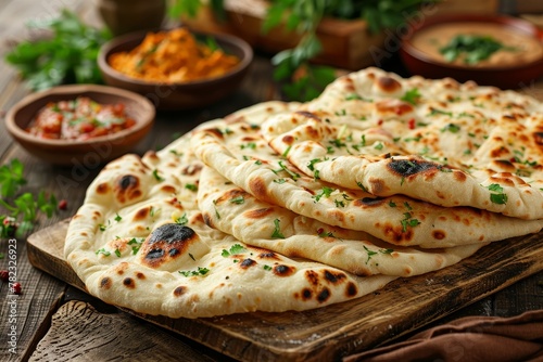 Indian bread on table photo