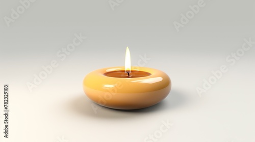 A stunning 3D rendered icon of a candle, perfectly capturing its warmth and tranquility. This minimalistic yet elegant design is ideal for bringing a touch of serenity to any project.
