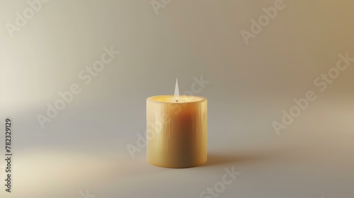 A beautiful candlelit background. The candle is placed on a soft, neutral surface.