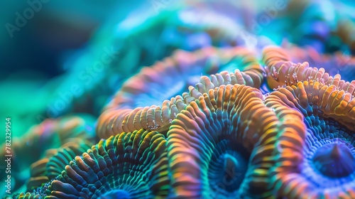 Amazing close-up of a coral reef with vibrant colors. The perfect backdrop for your next project. © Pixel