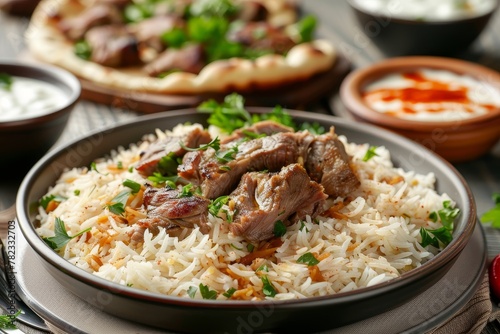 Jordan s national dish Mansaf is made with lamb meat Jameed yogurt and rice served on a table