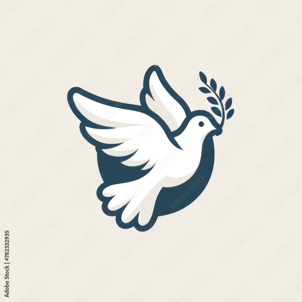Obraz premium Elegant Peace Dove Logo with Olive Branch for Humanitarian and Unity Brands