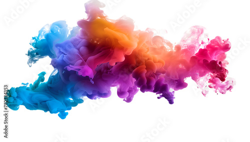 Colorful smoke explosion on a white background