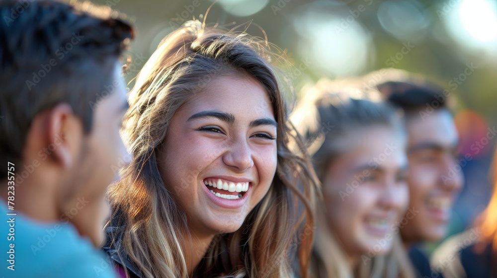 Joyful Young Adults Enjoying Outdoor Gathering at Sunset - Diversity and Friendship Joyful Young Adults Enjoying Outdoor Gathering at Sunset - Diversity and Friendship