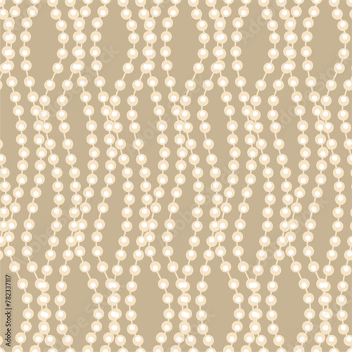 Seamless glamour print pattern with beads jewelry art decor wallpaper for textile, package, paper