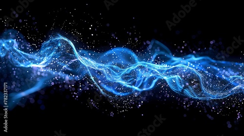Illustration of a sine wave radiating with blue light embodying the essence of connectivity and innovation photo
