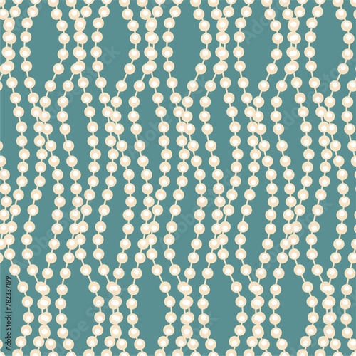 Seamless glamour print pattern with beads jewelry art decor wallpaper for textile, package, paper