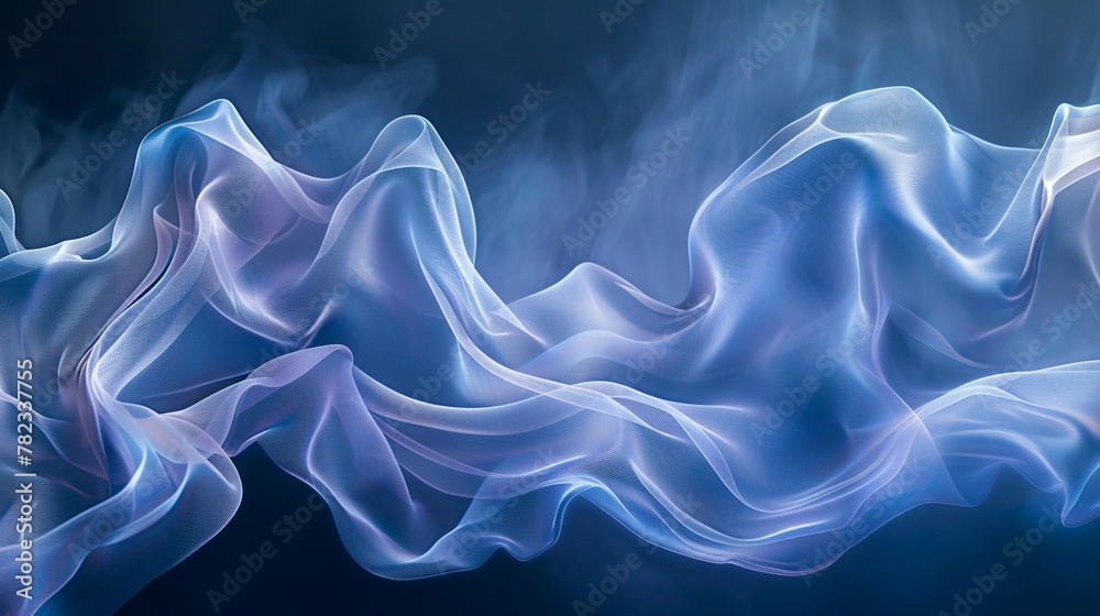 Obraz premium Illustration of a sine wave transformed by blue technology into a visual metaphor for harmony and innovation