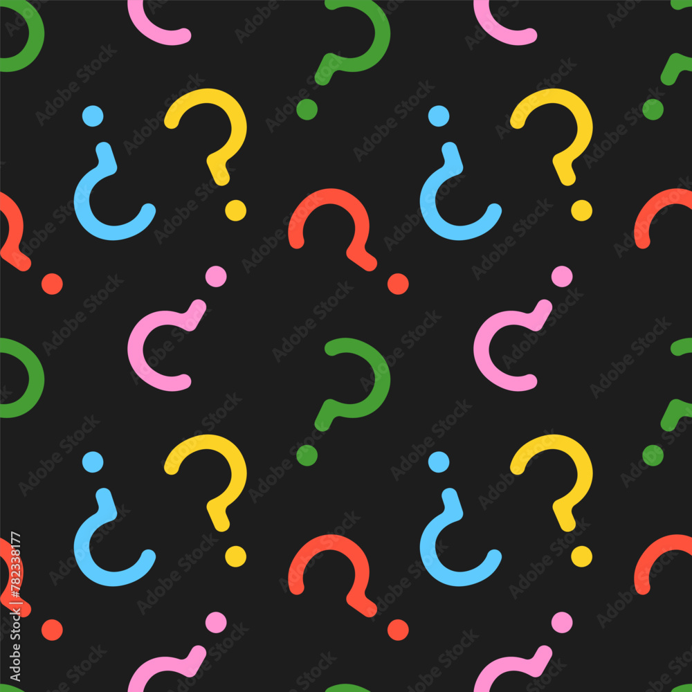 Question mark seamless pattern. Colorful abstract background. Customer service, presentation, conversation, communication, faq help concept Question mark seamless pattern. Colorful abstract background. Customer service, presentation, conversation, communication, faq help concept