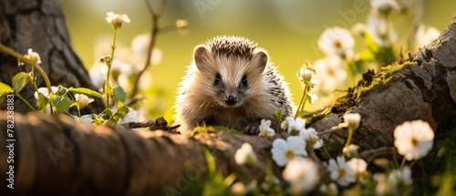 Hedgehog on the forest edge.