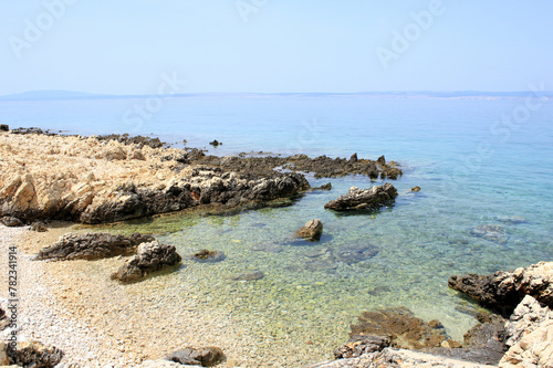 beach in nature park Kampor, island Rab, Croatia